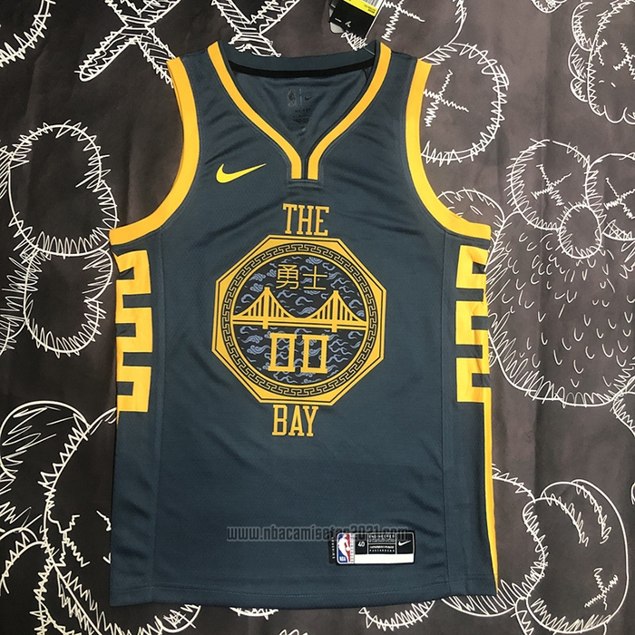 Camiseta Golden State Warriors Jonathan Kuminga #00 Ciudad 2018-19 Azul